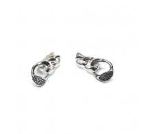 E000799 Genuine Sterling Silver Stylish Earrings Links Solid Hallmarked 925 Handmade